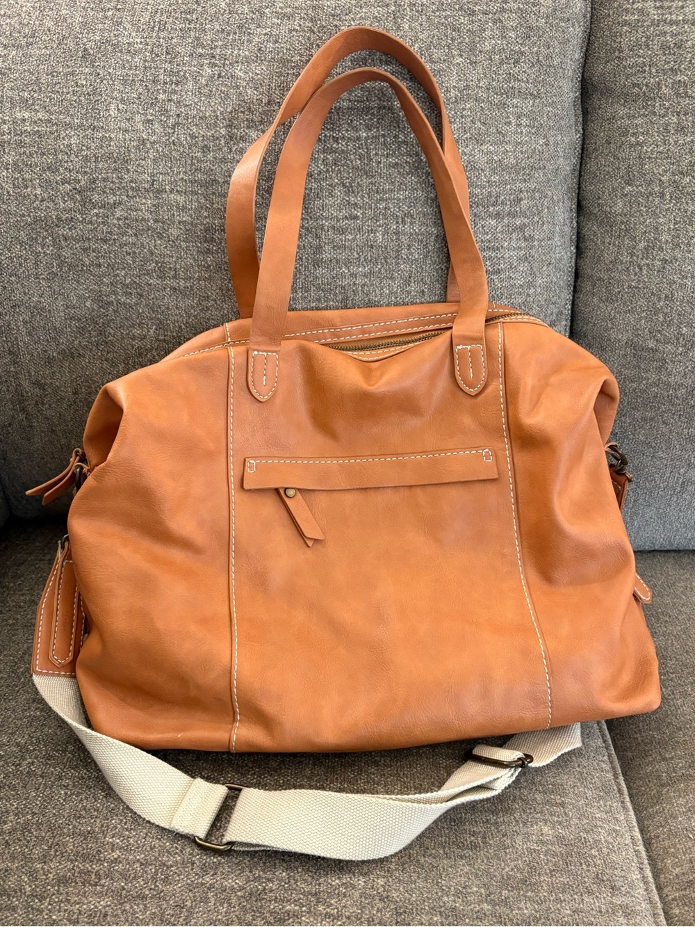 Universal Thread Overnight or Weekender Bag - Caramel Brown/Cream